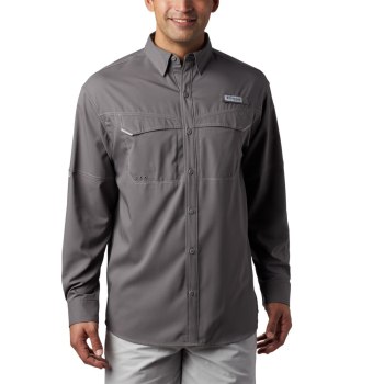 Columbia Overhemd Heren, PFG Low Drag Offshore Long Sleeve Grijs, 23LGZMSVT